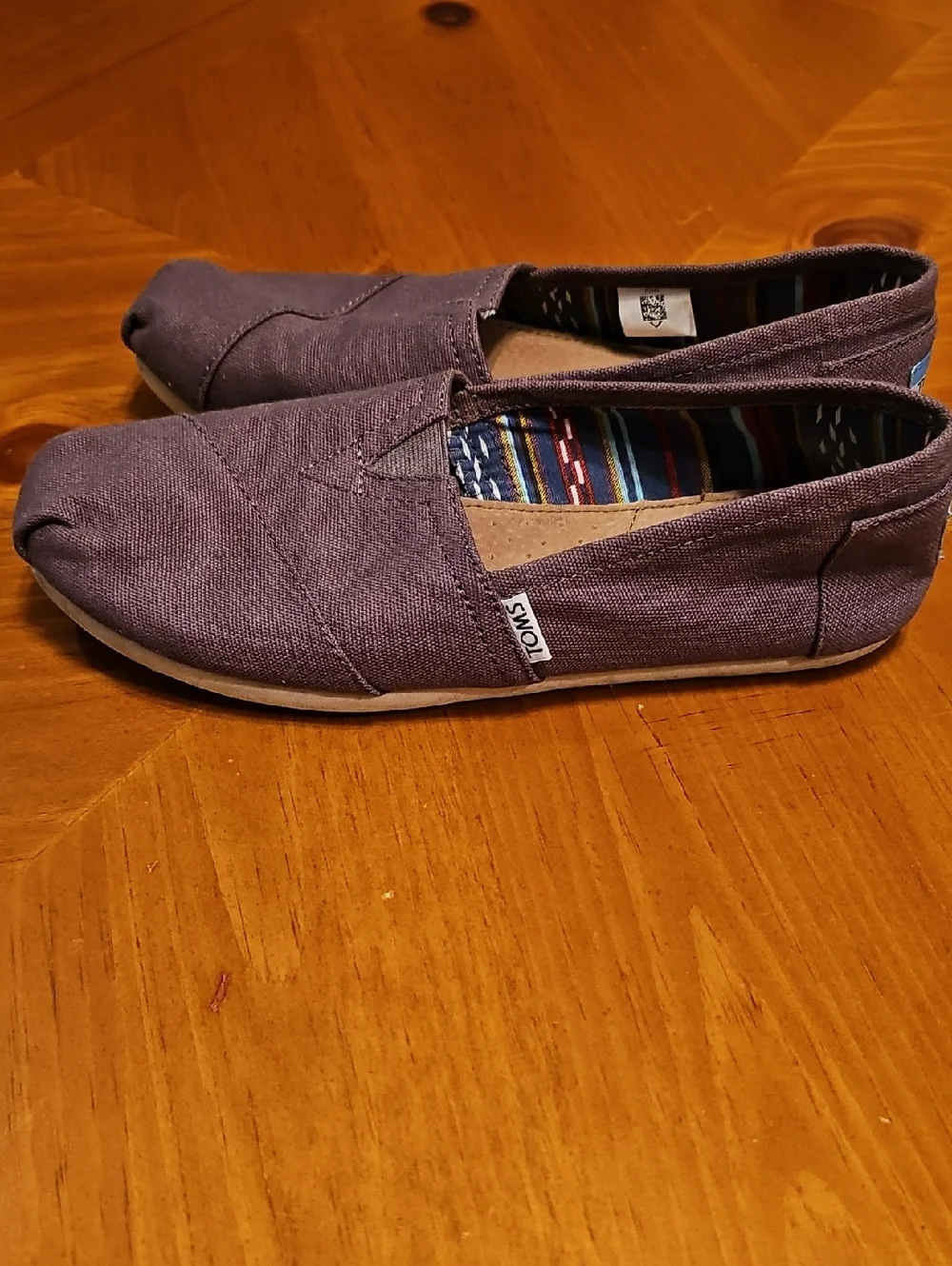Toms Slip-On Shoes in Brown Fabric - Picture 3 of 5
